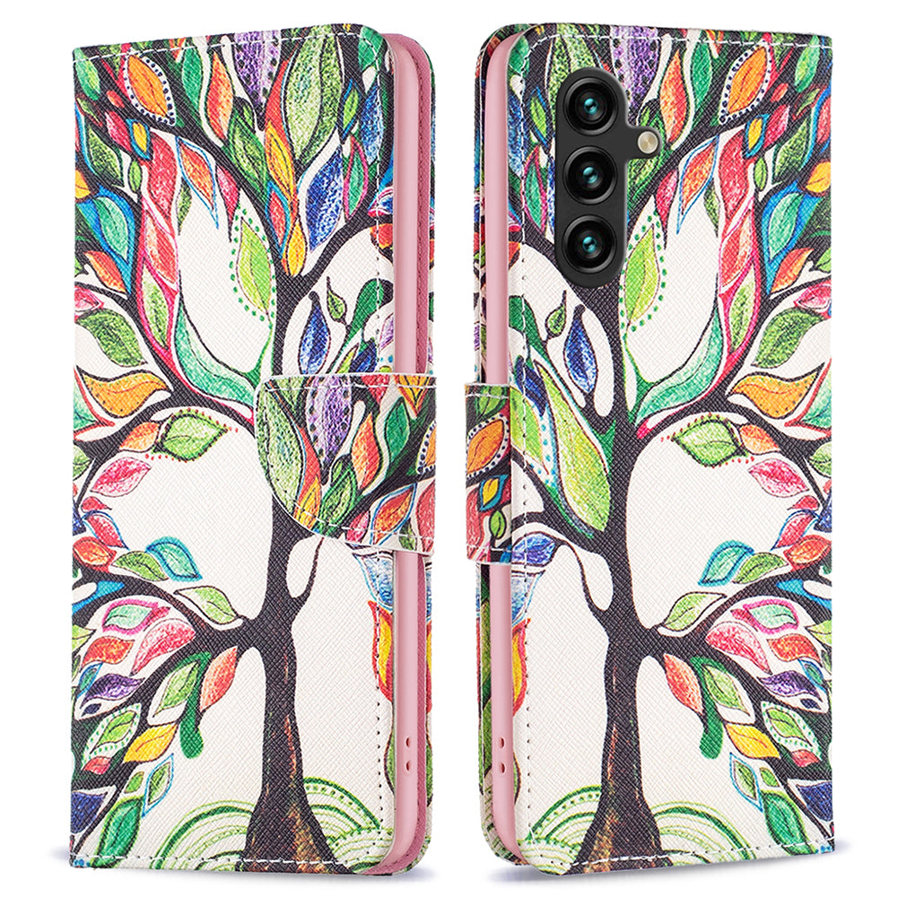 For Samsung Galaxy A15 4G Case Pattern Printing PU Leather Wallet Phone Cover