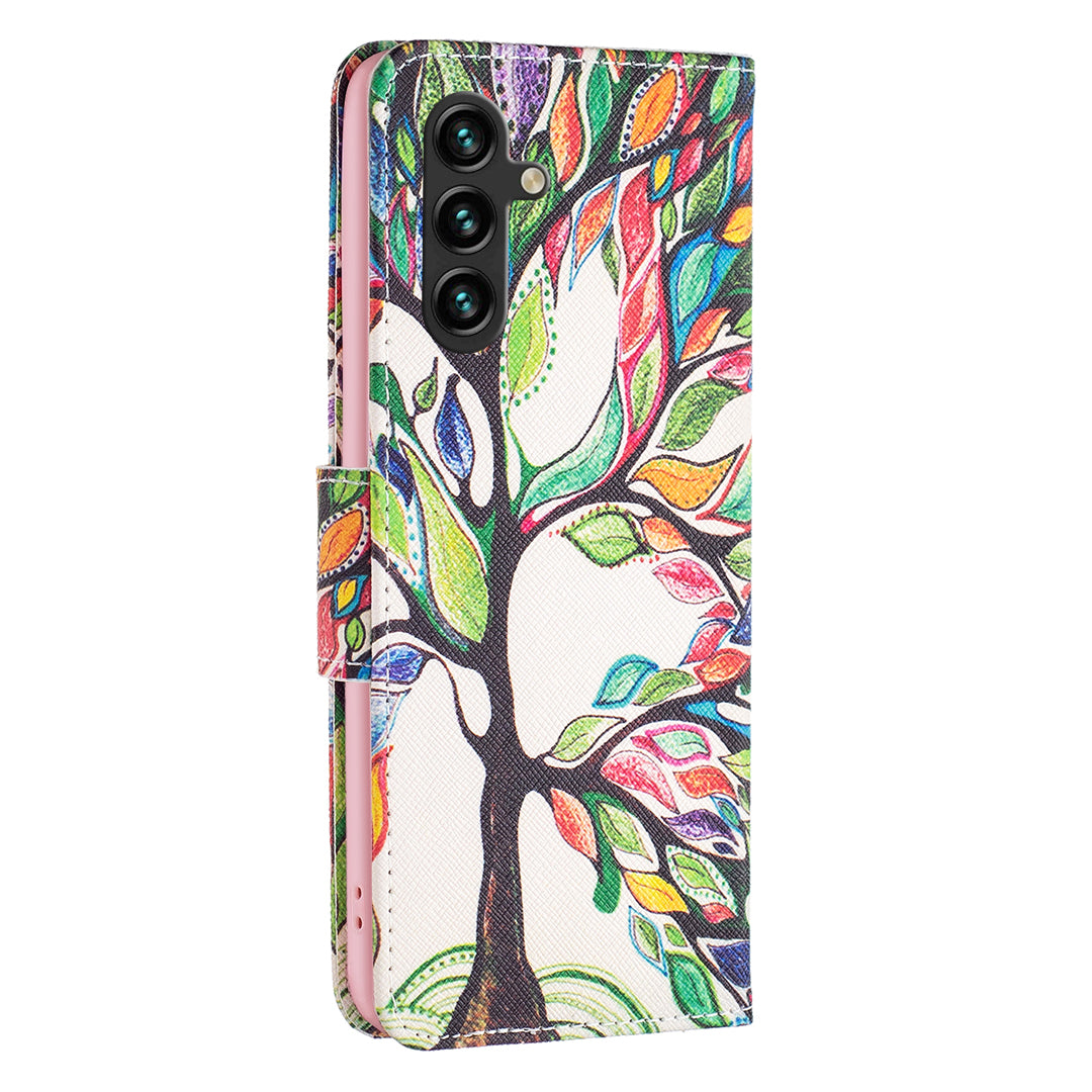 For Samsung Galaxy A15 4G Case Pattern Printing PU Leather Wallet Phone Cover