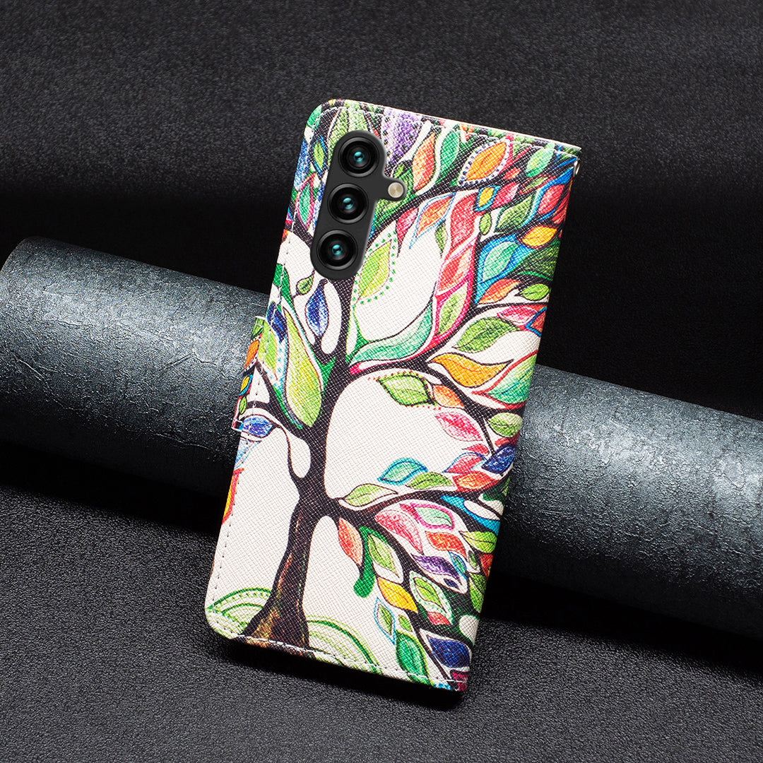 For Samsung Galaxy A15 4G Case Pattern Printing PU Leather Wallet Phone Cover