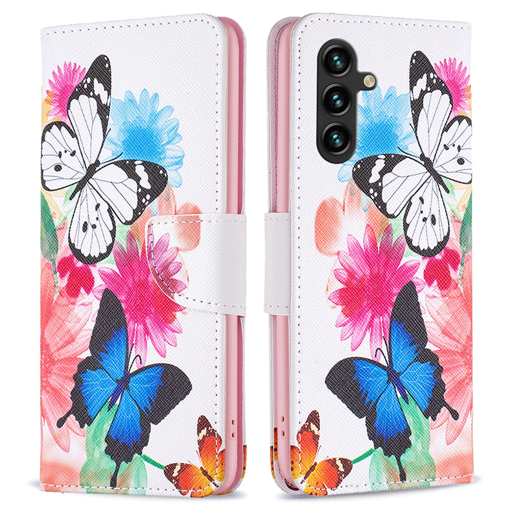 For Samsung Galaxy A15 4G Case Pattern Printing PU Leather Wallet Phone Cover