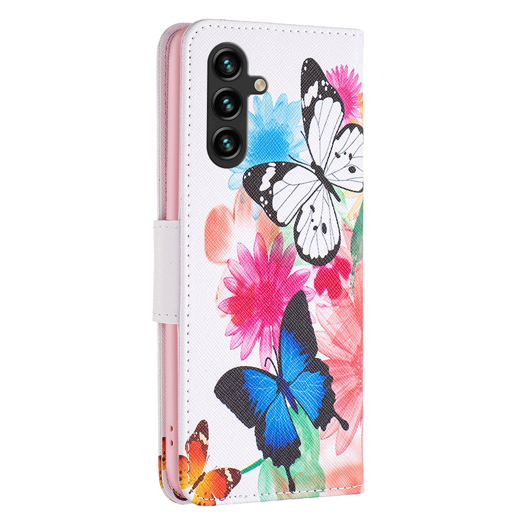 For Samsung Galaxy A15 4G Case Pattern Printing PU Leather Wallet Phone Cover