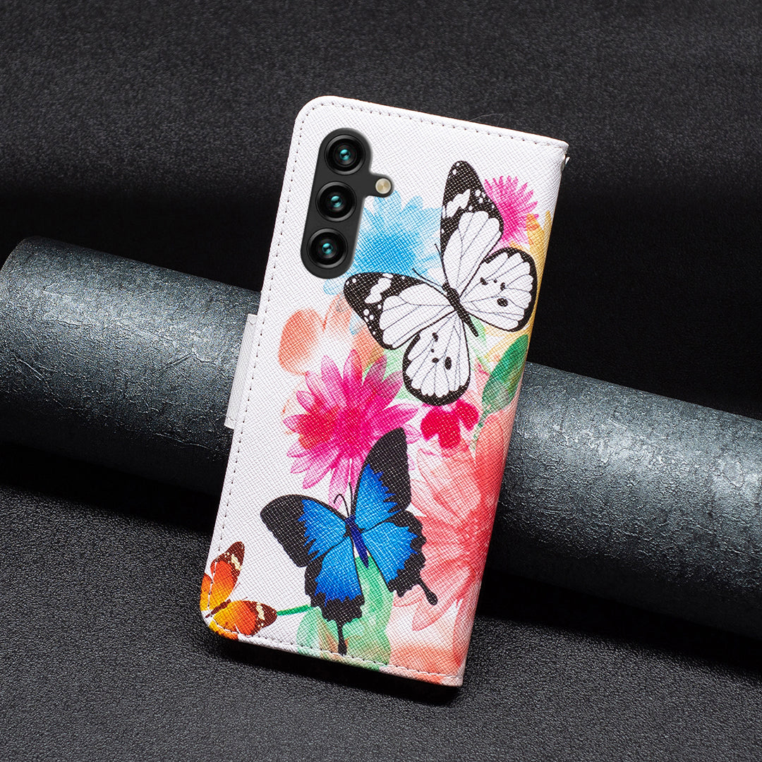 For Samsung Galaxy A15 4G Case Pattern Printing PU Leather Wallet Phone Cover