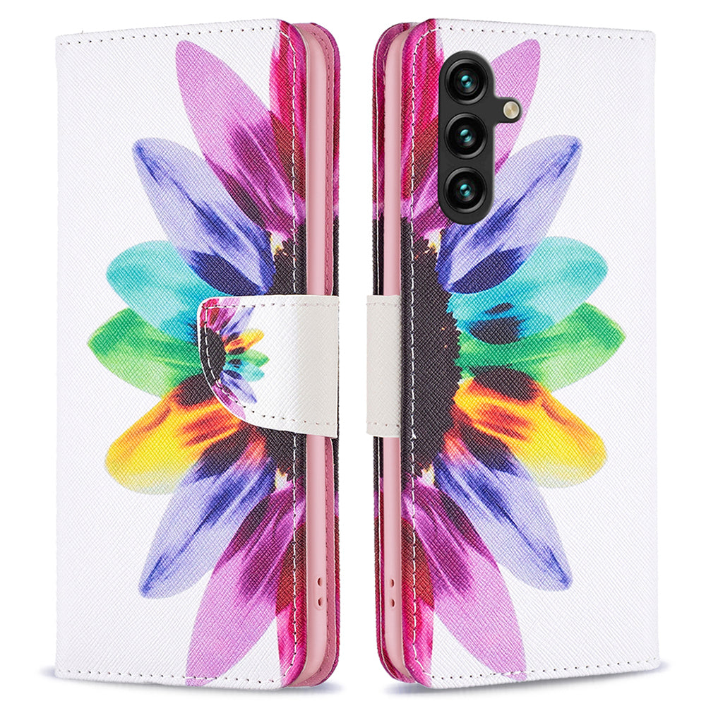 For Samsung Galaxy A15 4G Case Pattern Printing PU Leather Wallet Phone Cover