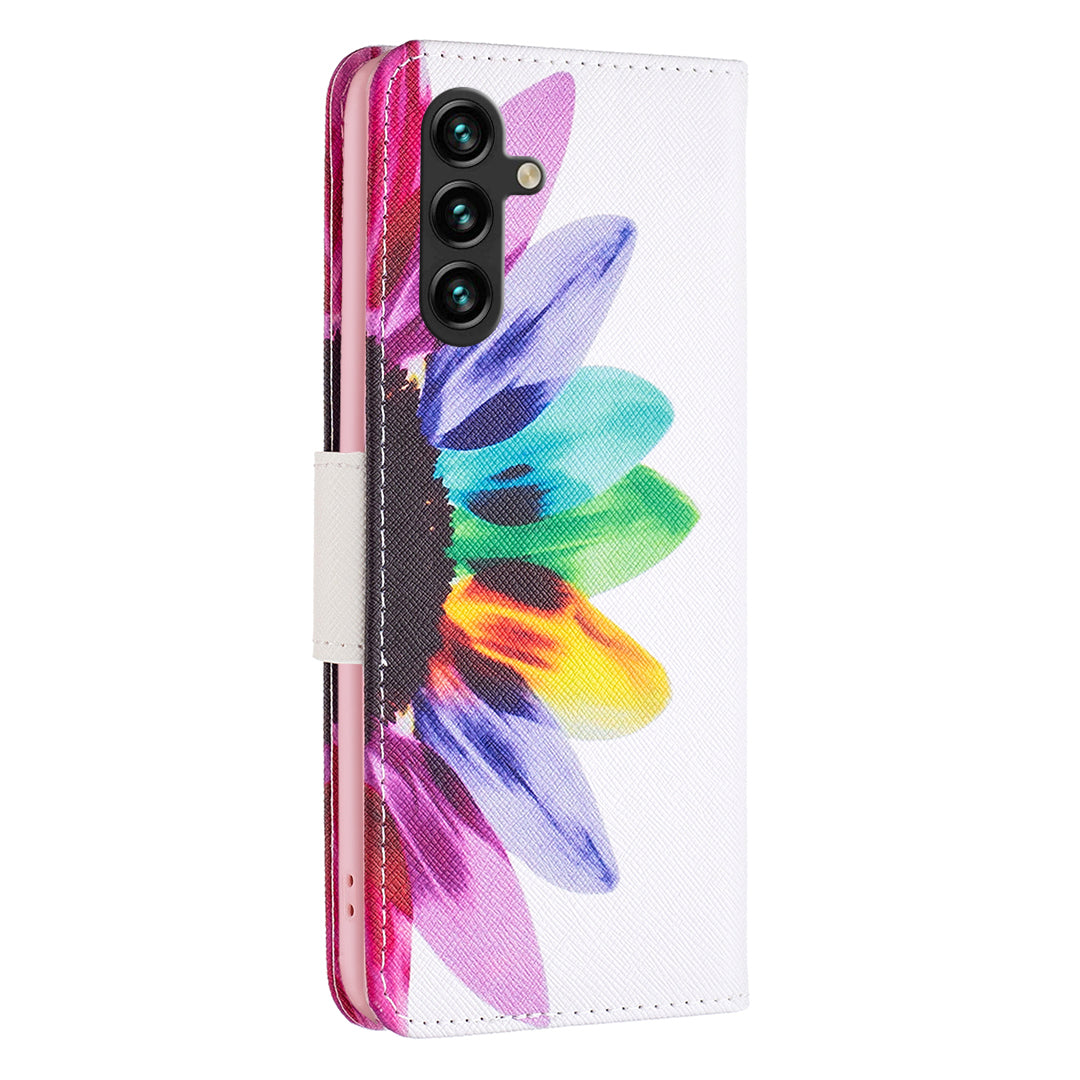 For Samsung Galaxy A15 4G Case Pattern Printing PU Leather Wallet Phone Cover