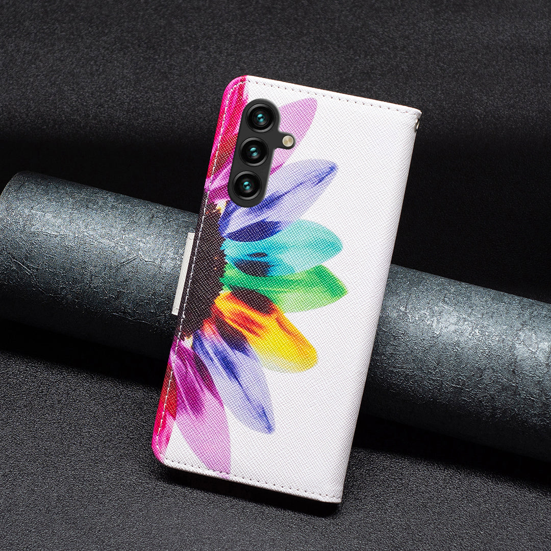 For Samsung Galaxy A15 4G Case Pattern Printing PU Leather Wallet Phone Cover