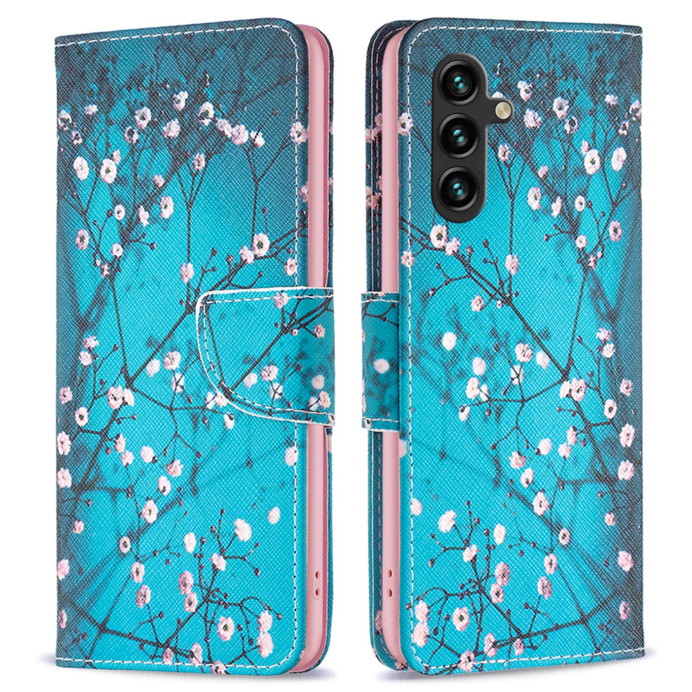 For Samsung Galaxy A15 4G Case Pattern Printing PU Leather Wallet Phone Cover