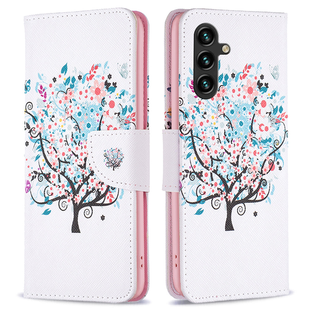 For Samsung Galaxy A15 4G Case Pattern Printing PU Leather Wallet Phone Cover
