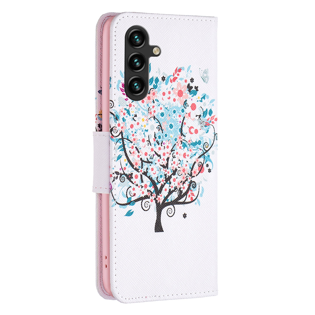 For Samsung Galaxy A15 4G Case Pattern Printing PU Leather Wallet Phone Cover
