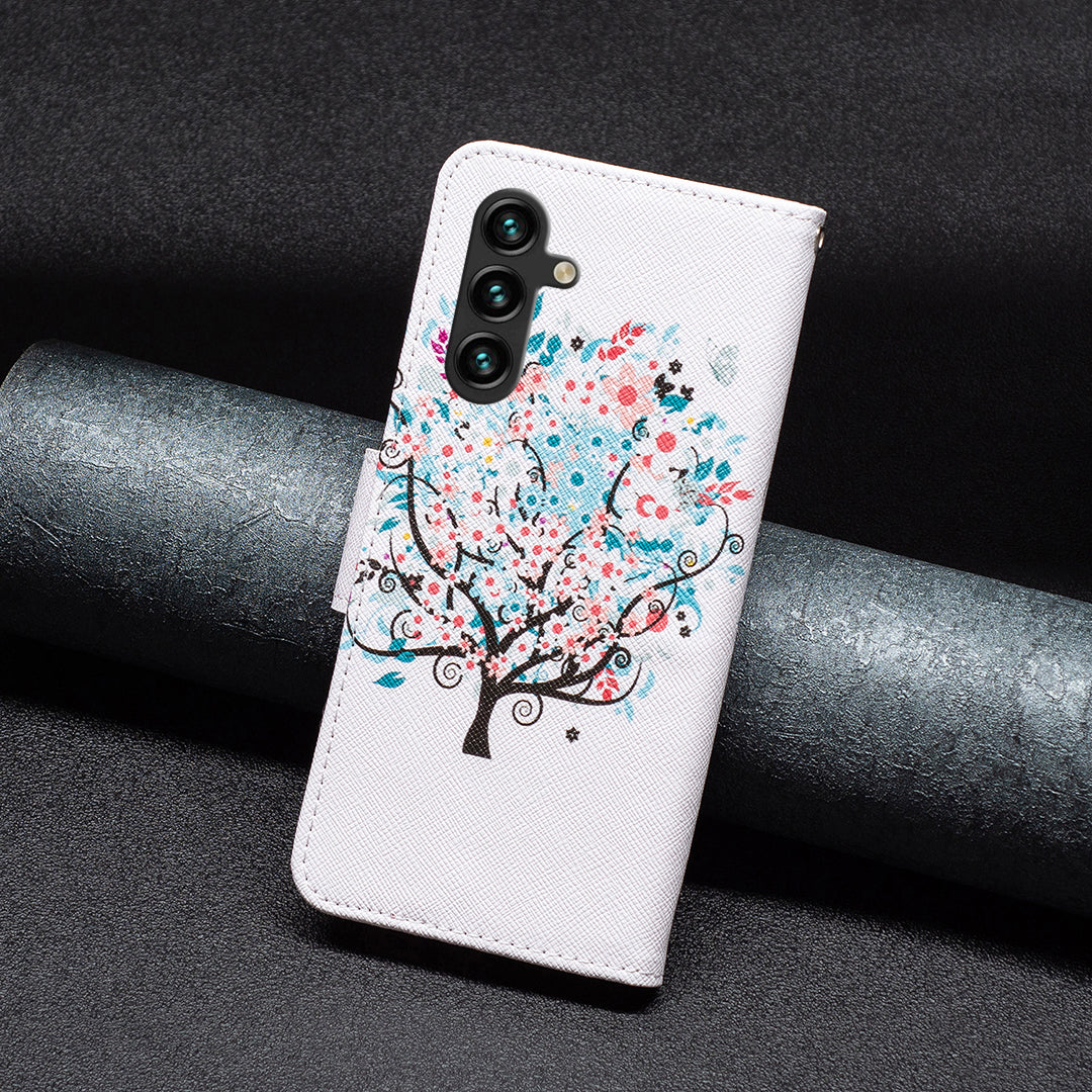 For Samsung Galaxy A15 4G Case Pattern Printing PU Leather Wallet Phone Cover