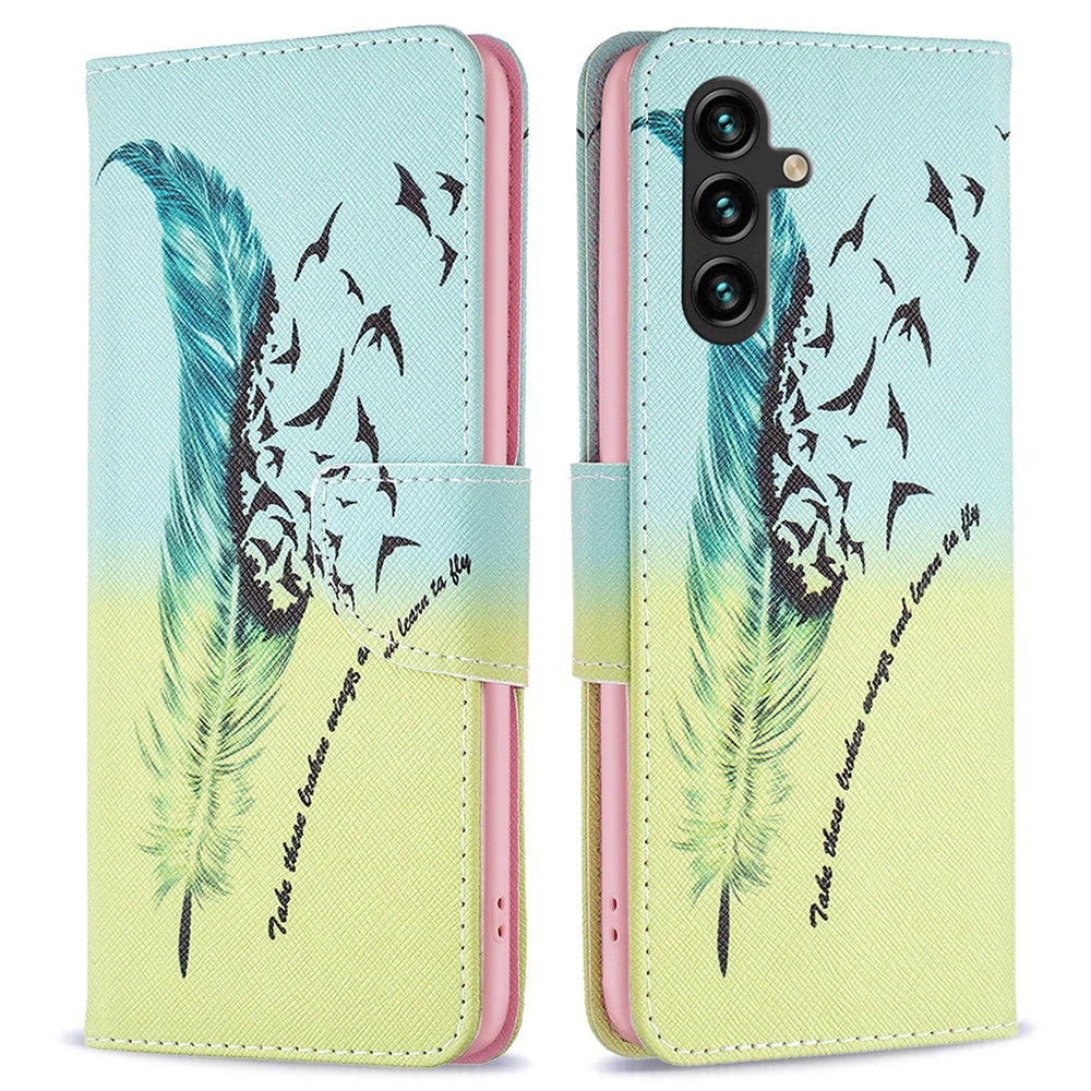For Samsung Galaxy A15 4G Case Pattern Printing PU Leather Wallet Phone Cover