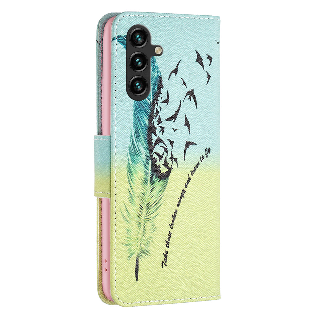 For Samsung Galaxy A15 4G Case Pattern Printing PU Leather Wallet Phone Cover