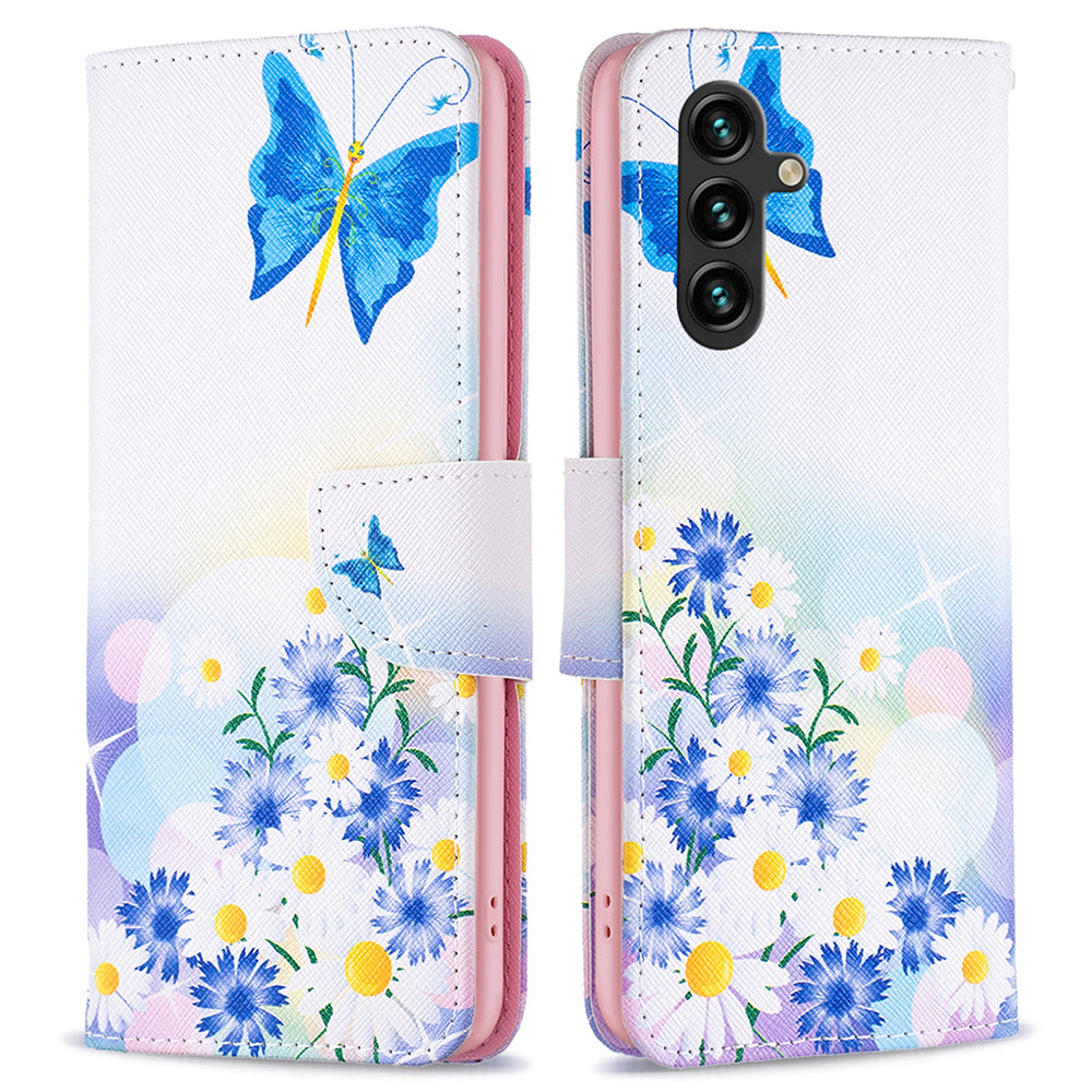 For Samsung Galaxy A15 4G Case Pattern Printing PU Leather Wallet Phone Cover