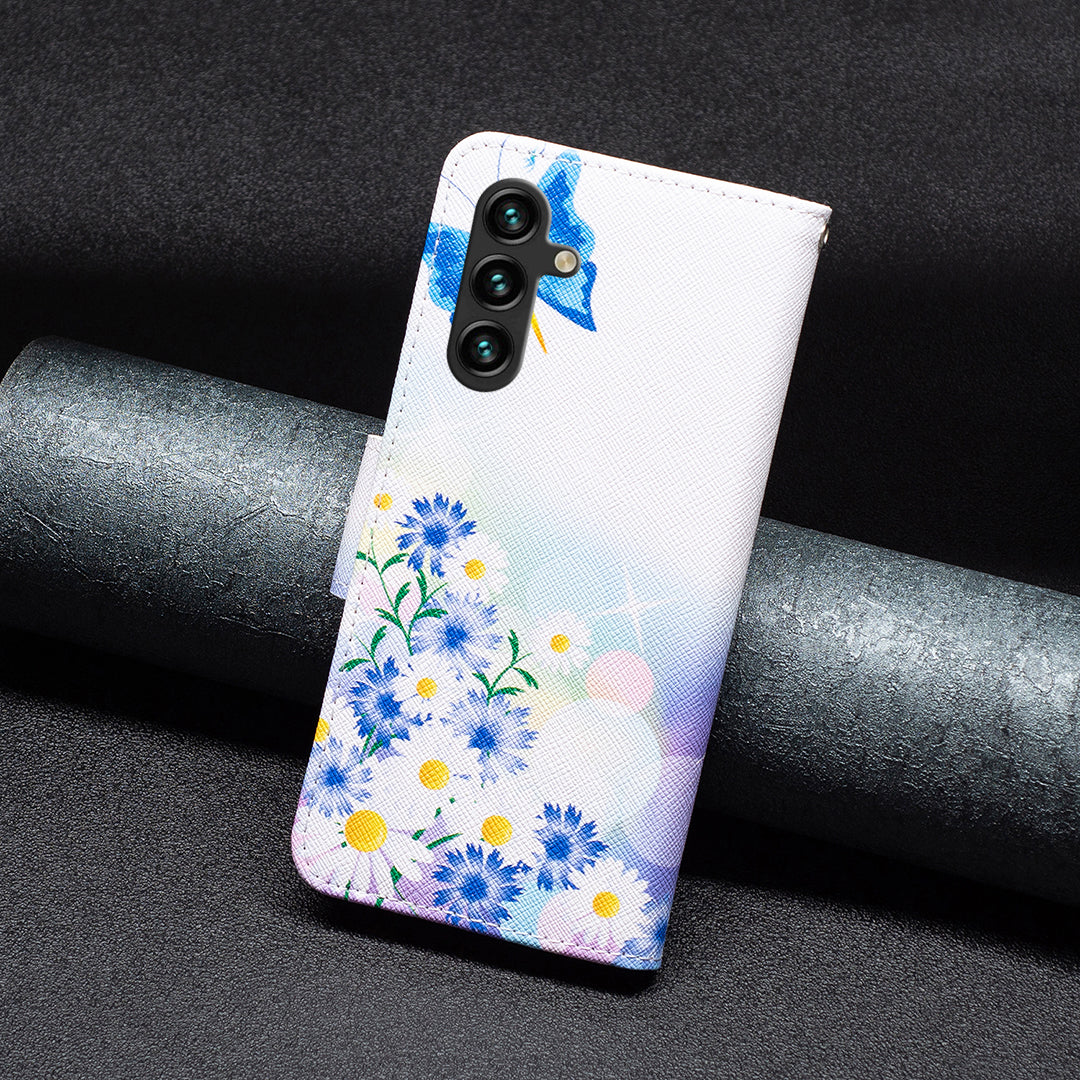 For Samsung Galaxy A15 4G Case Pattern Printing PU Leather Wallet Phone Cover