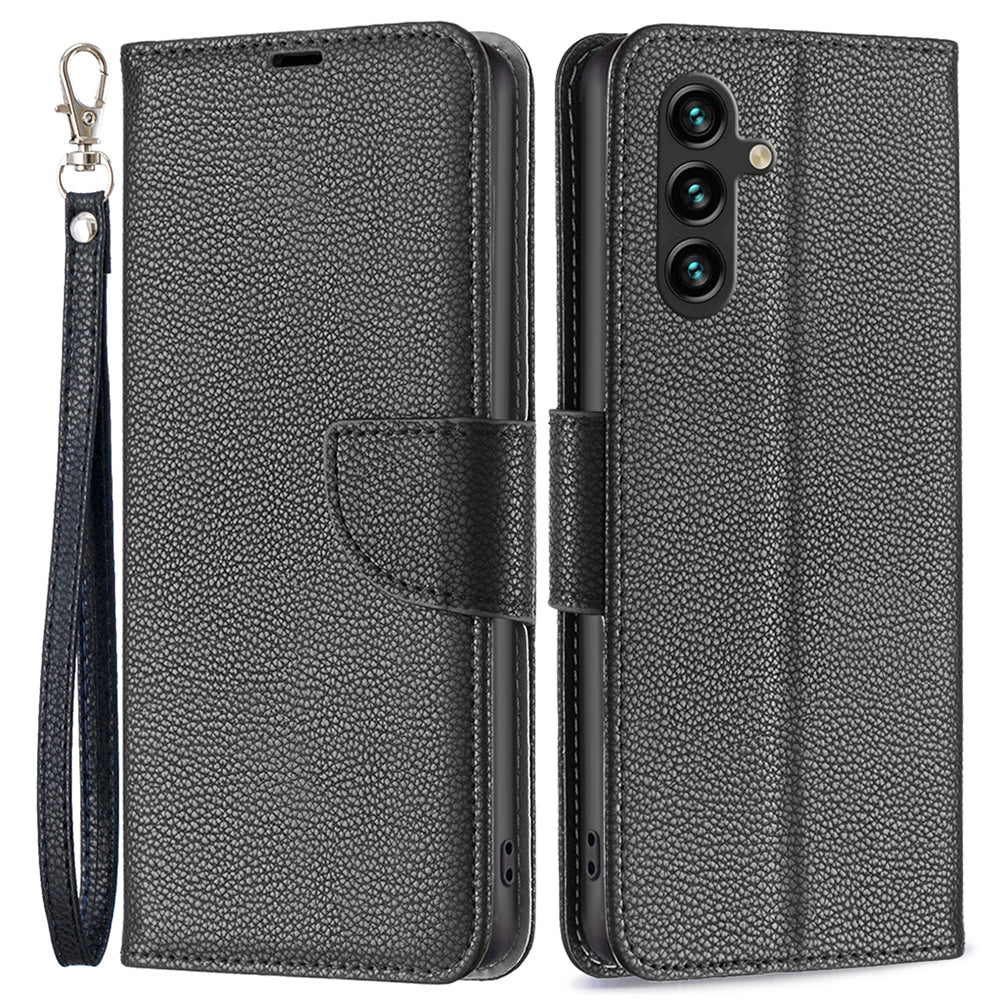 For Samsung Galaxy A15 4G Case Litchi Texture PU Leather Wallet Cell Phone Cover