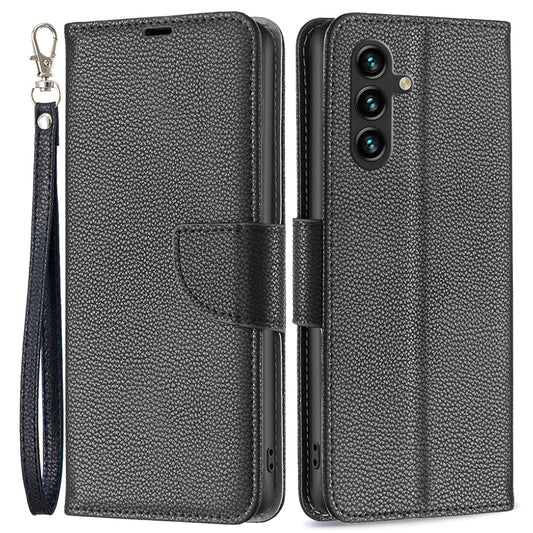 For Samsung Galaxy A15 4G Case Litchi Texture PU Leather Wallet Cell Phone Cover