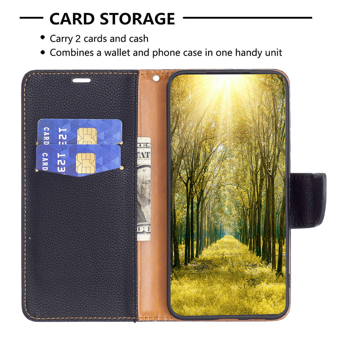 For Samsung Galaxy A15 4G Case Litchi Texture PU Leather Wallet Cell Phone Cover