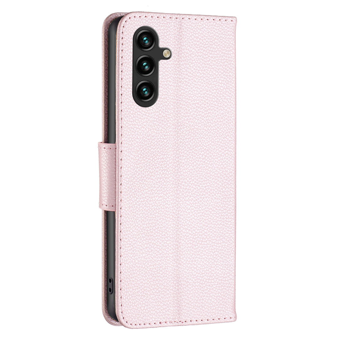 For Samsung Galaxy A15 4G Case Litchi Texture PU Leather Wallet Cell Phone Cover