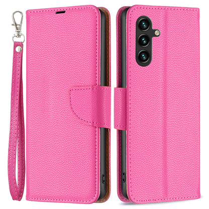 For Samsung Galaxy A15 4G Case Litchi Texture PU Leather Wallet Cell Phone Cover