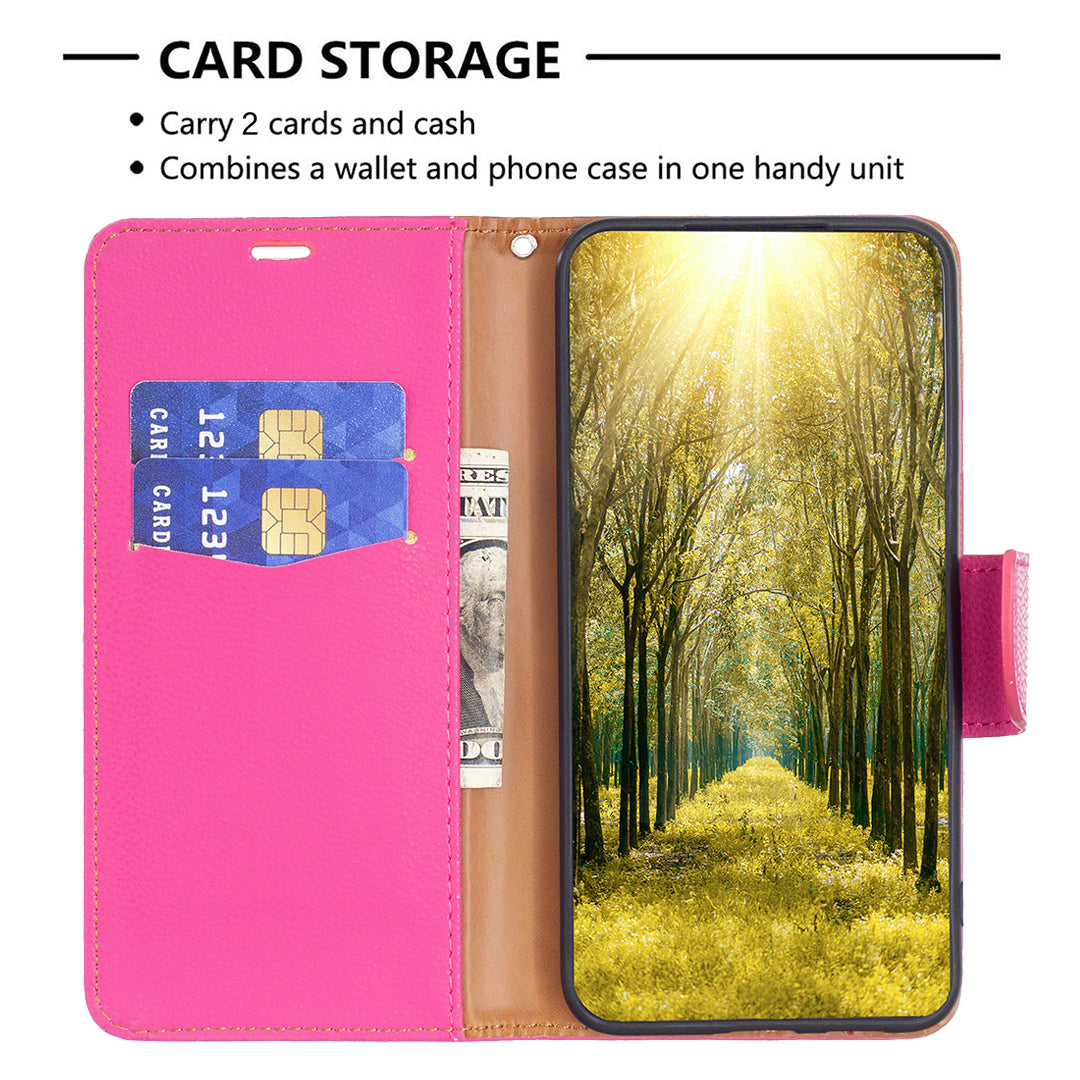 For Samsung Galaxy A15 4G Case Litchi Texture PU Leather Wallet Cell Phone Cover