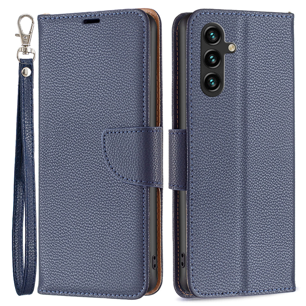 For Samsung Galaxy A15 4G Case Litchi Texture PU Leather Wallet Cell Phone Cover