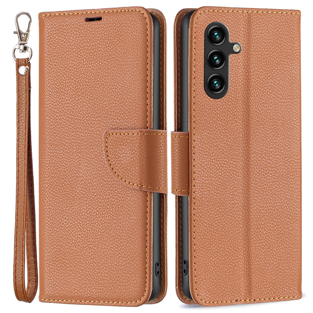 For Samsung Galaxy A15 4G Case Litchi Texture PU Leather Wallet Cell Phone Cover