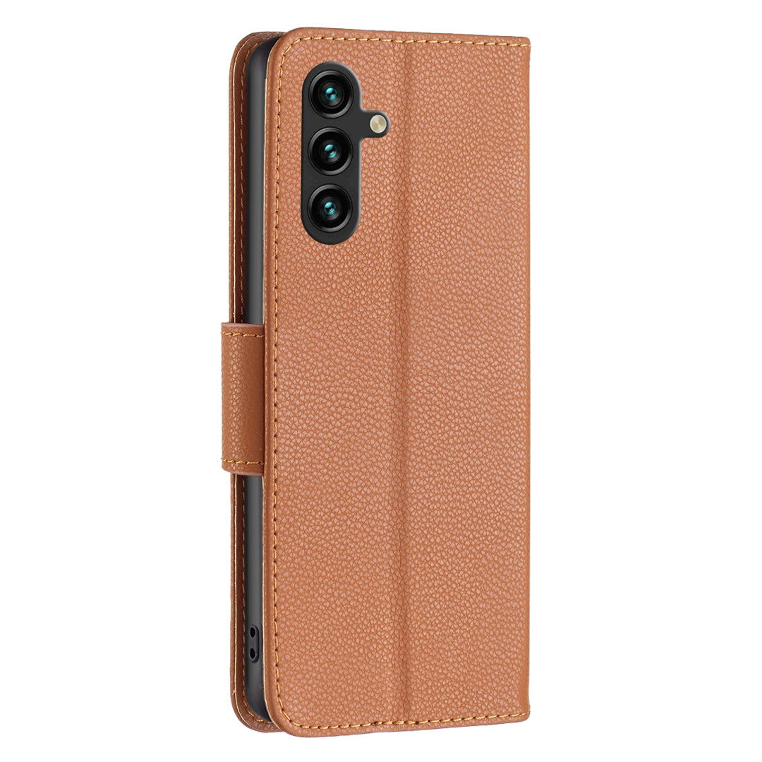 For Samsung Galaxy A15 4G Case Litchi Texture PU Leather Wallet Cell Phone Cover