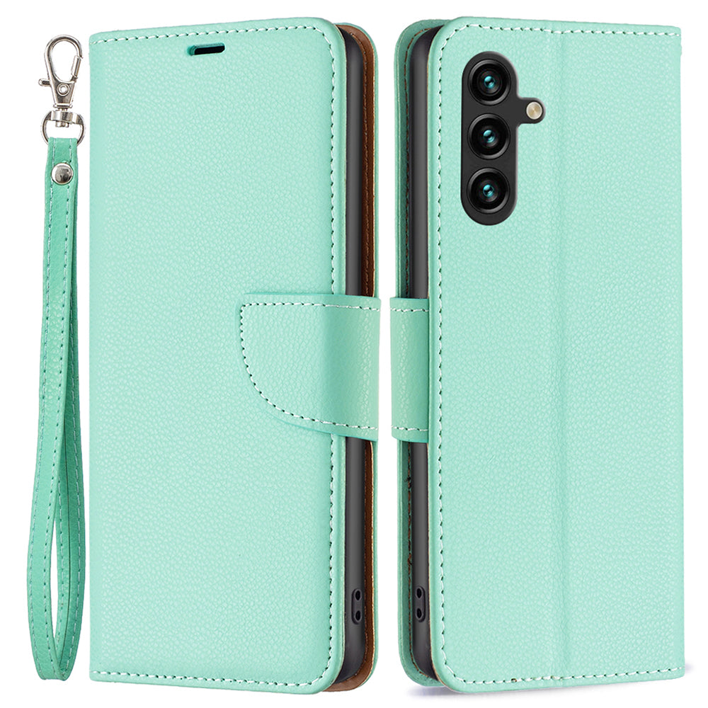 For Samsung Galaxy A15 4G Case Litchi Texture PU Leather Wallet Cell Phone Cover
