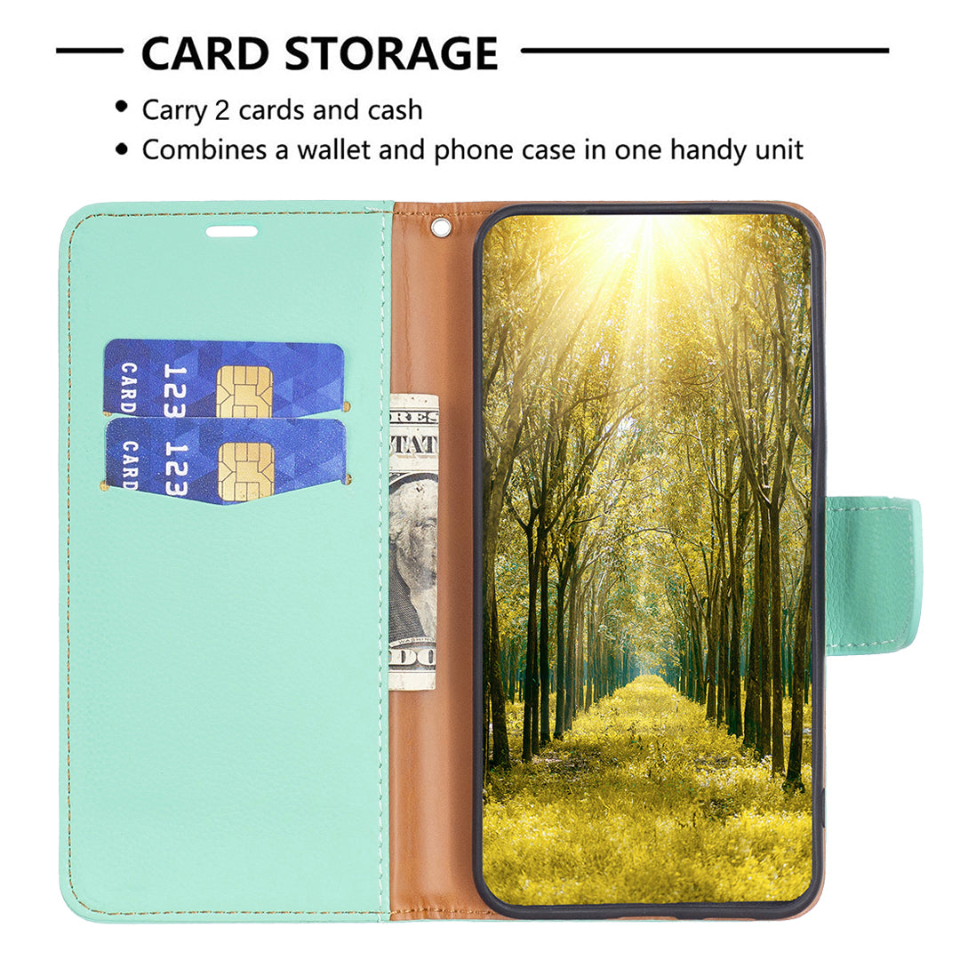 For Samsung Galaxy A15 4G Case Litchi Texture PU Leather Wallet Cell Phone Cover