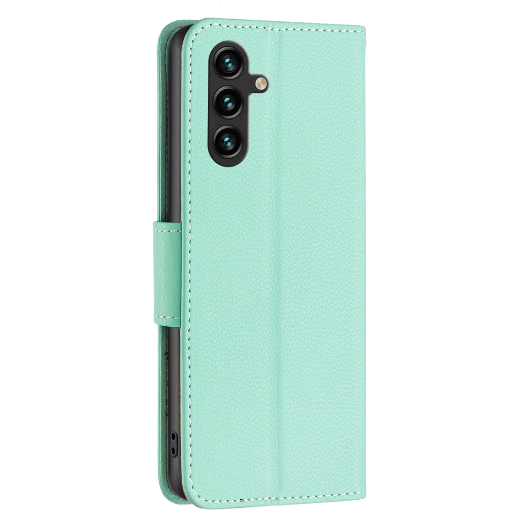 For Samsung Galaxy A15 4G Case Litchi Texture PU Leather Wallet Cell Phone Cover