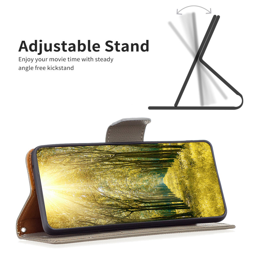 For Samsung Galaxy A15 4G Case Litchi Texture PU Leather Wallet Cell Phone Cover