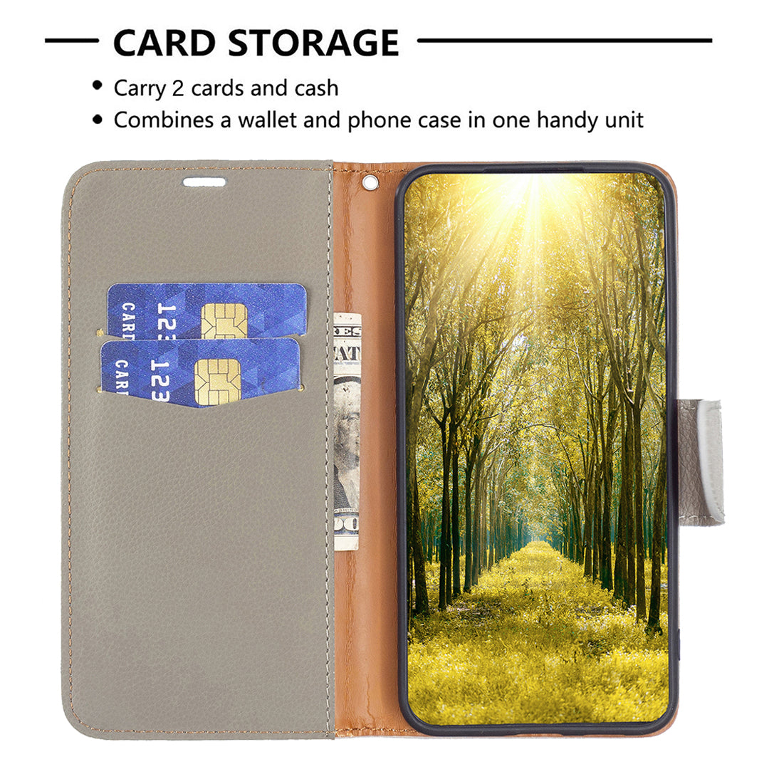 For Samsung Galaxy A15 4G Case Litchi Texture PU Leather Wallet Cell Phone Cover