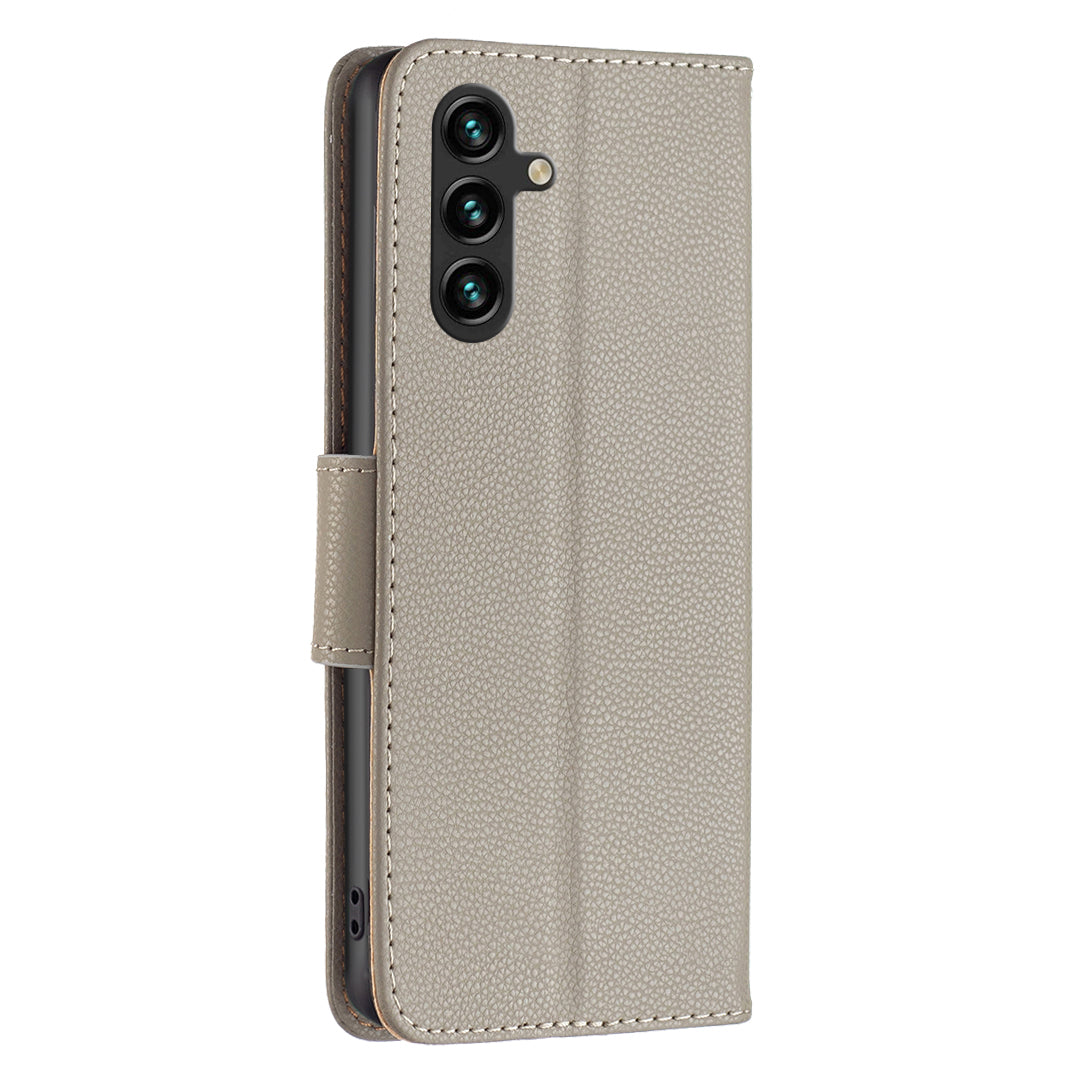 For Samsung Galaxy A15 4G Case Litchi Texture PU Leather Wallet Cell Phone Cover