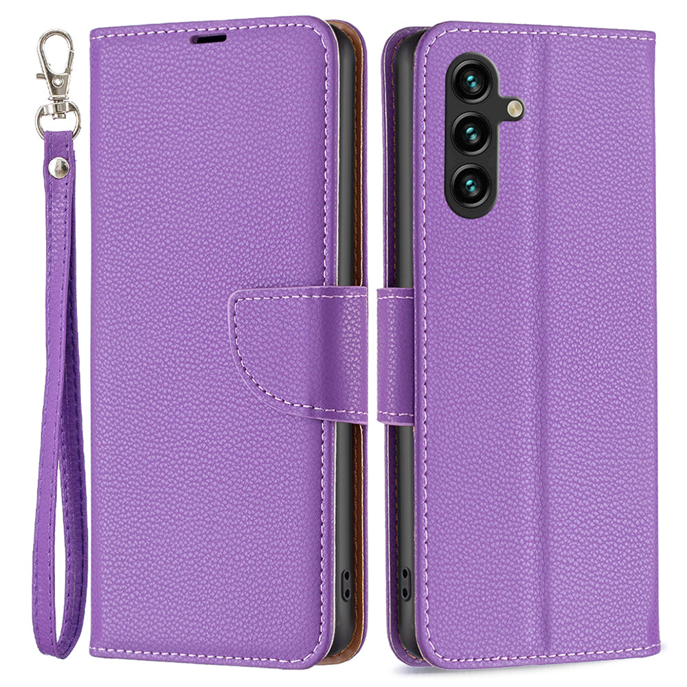 For Samsung Galaxy A15 4G Case Litchi Texture PU Leather Wallet Cell Phone Cover