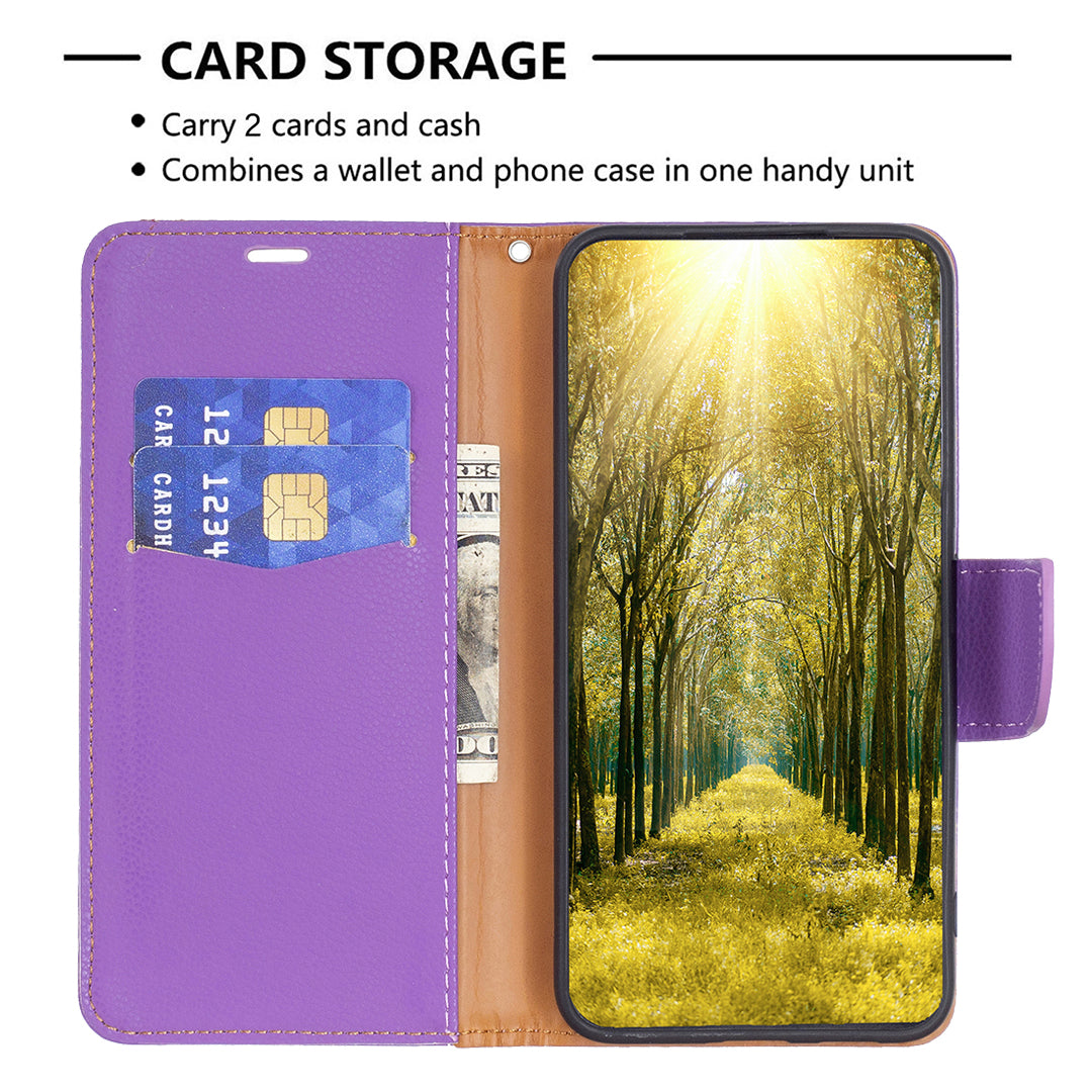 For Samsung Galaxy A15 4G Case Litchi Texture PU Leather Wallet Cell Phone Cover