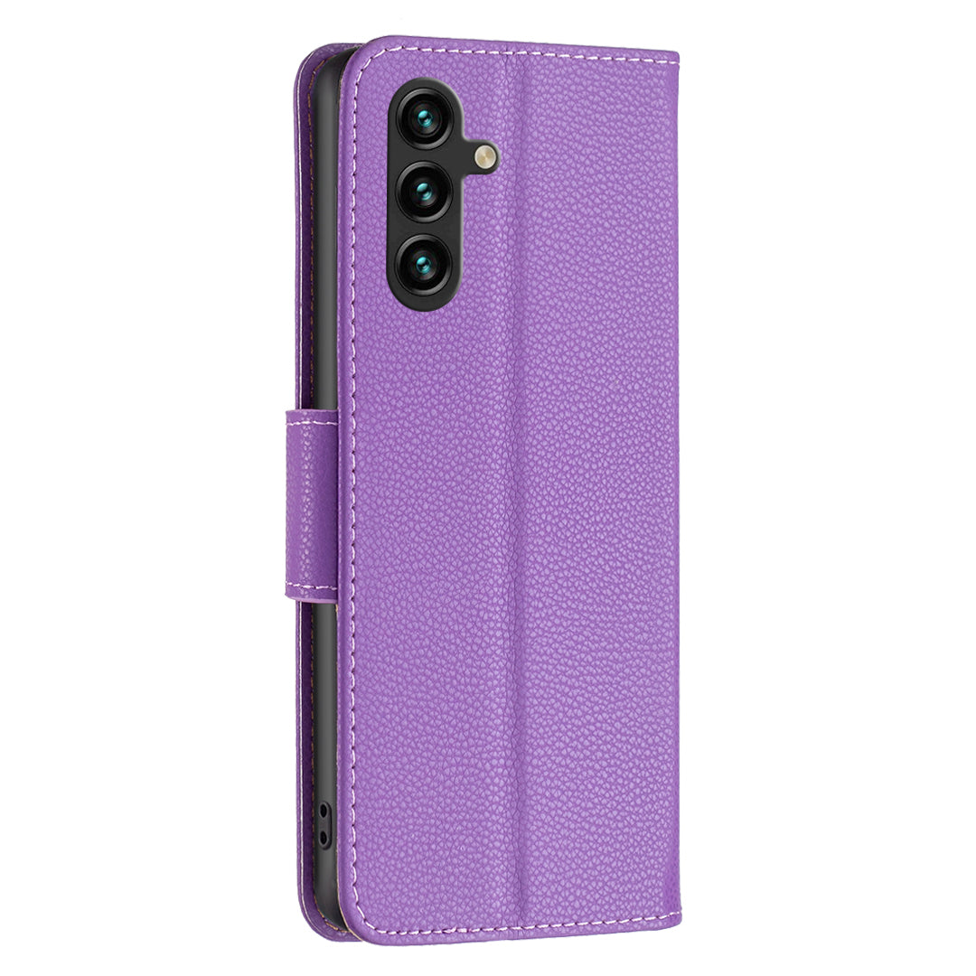 For Samsung Galaxy A15 4G Case Litchi Texture PU Leather Wallet Cell Phone Cover
