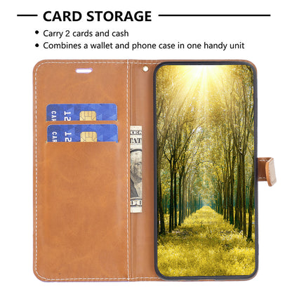 For Samsung Galaxy A15 4G Case Jeans Cloth Splicing PU Leather Phone Cover