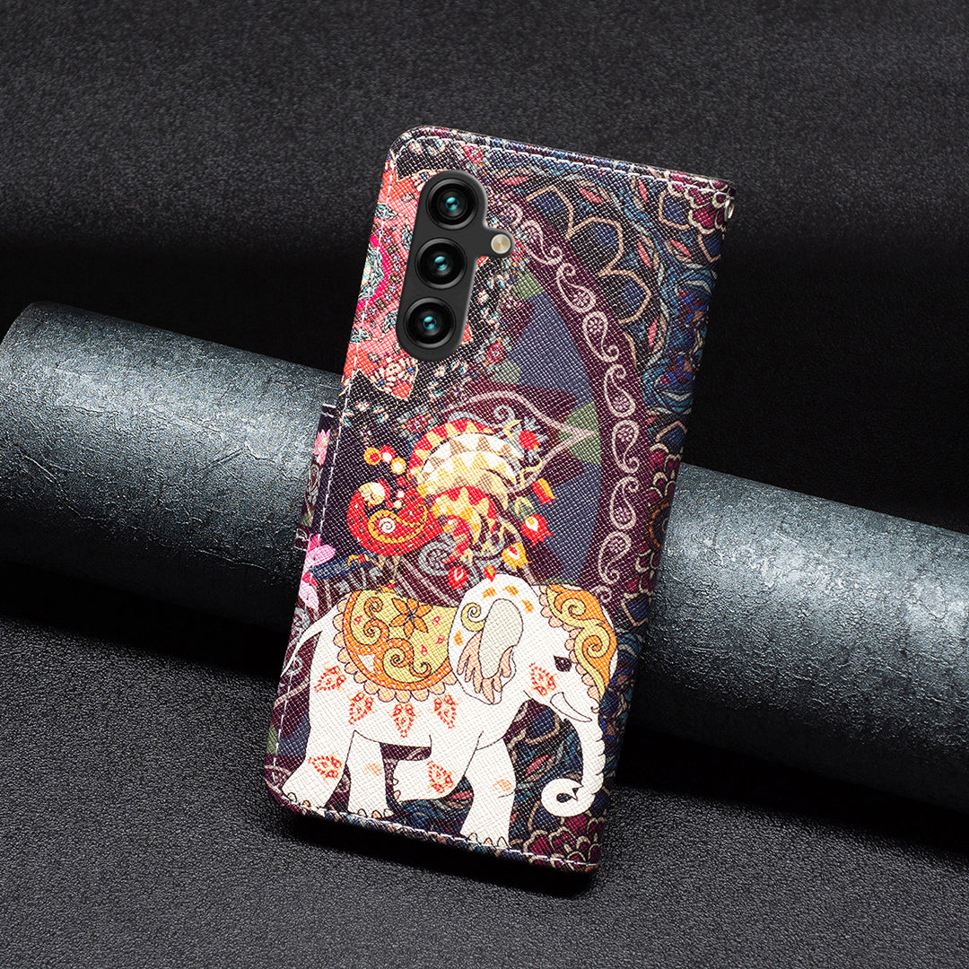 For Samsung Galaxy A15 4G Case Wallet PU Leather Pattern Printing Phone Cover