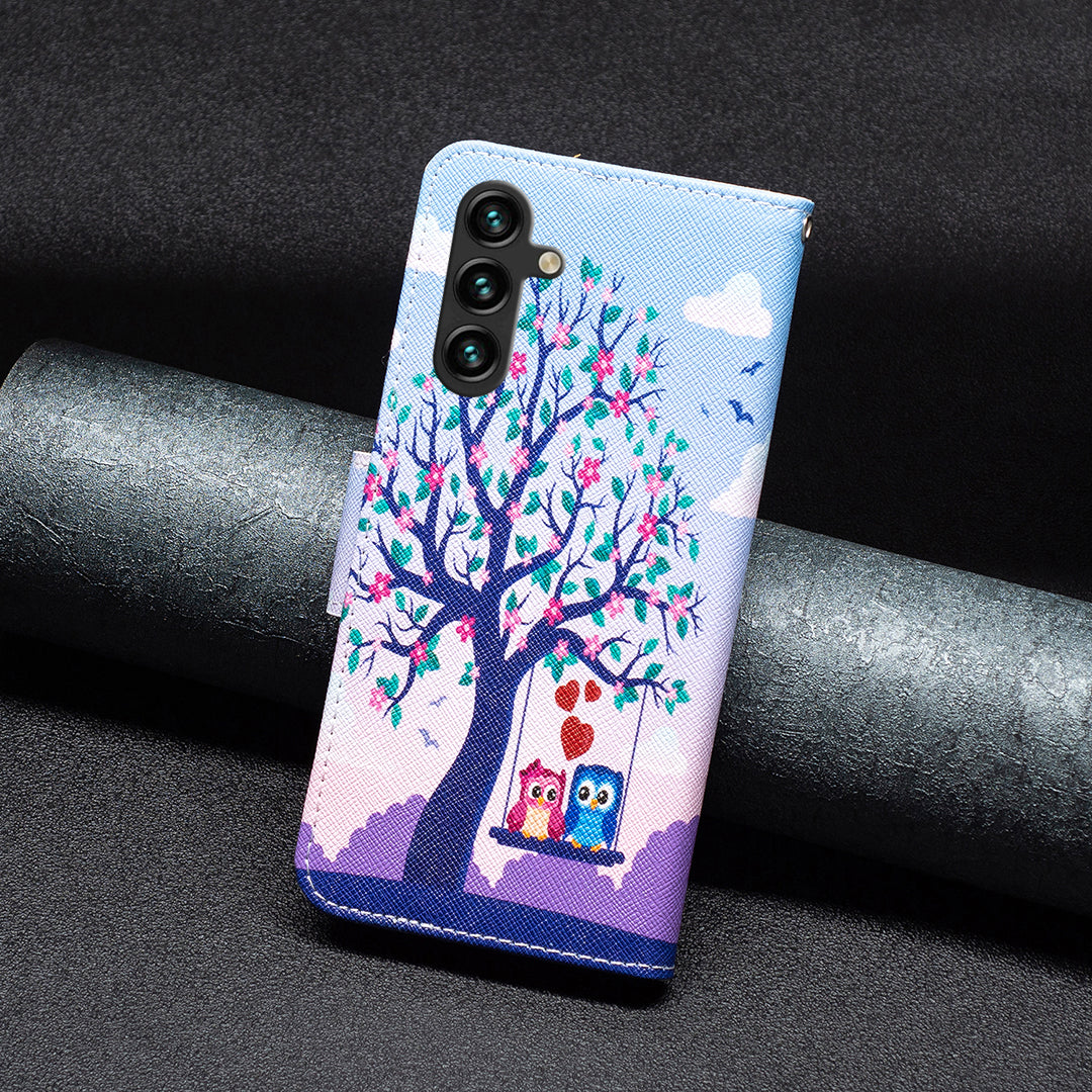 For Samsung Galaxy A15 4G Case Wallet PU Leather Pattern Printing Phone Cover
