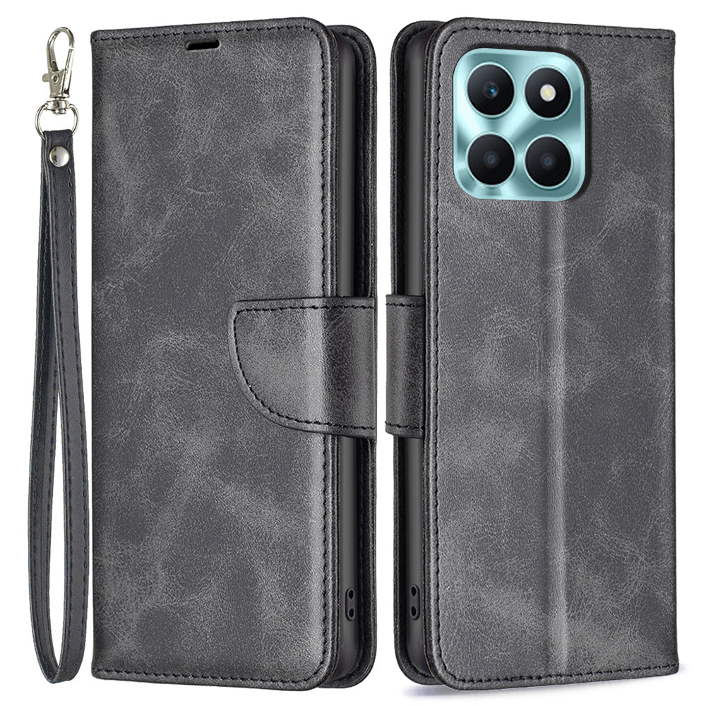 For Honor X6a 4G Case Textured PU Leather Stand Wallet Cell Phone Cover