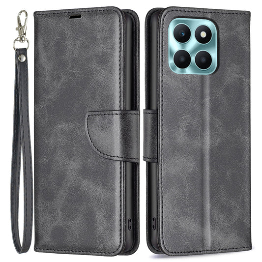 For Honor X6a 4G Case Textured PU Leather Stand Wallet Cell Phone Cover