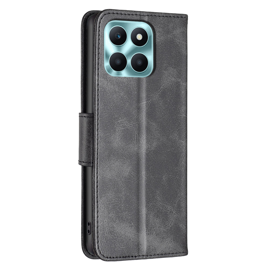 For Honor X6a 4G Case Textured PU Leather Stand Wallet Cell Phone Cover
