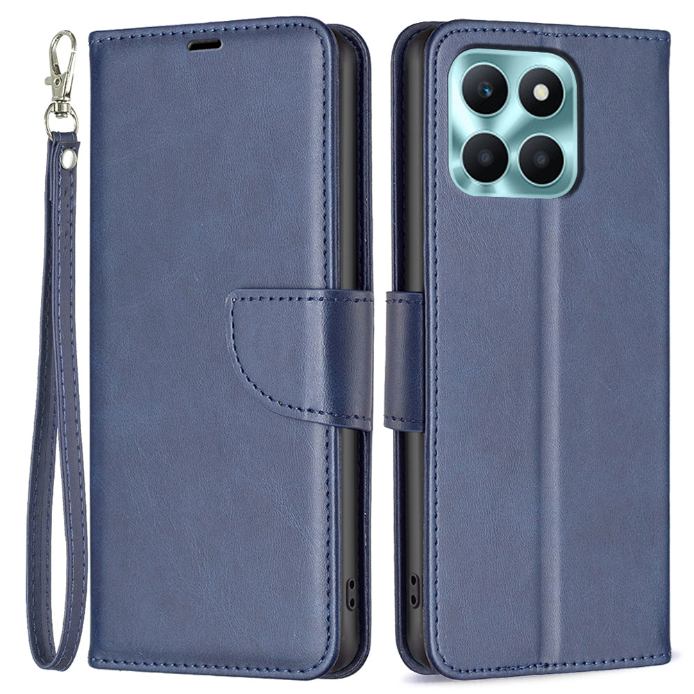 For Honor X6a 4G Case Textured PU Leather Stand Wallet Cell Phone Cover