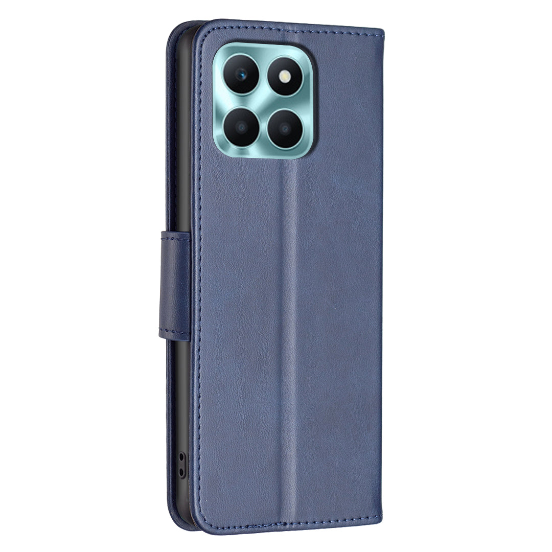 For Honor X6a 4G Case Textured PU Leather Stand Wallet Cell Phone Cover
