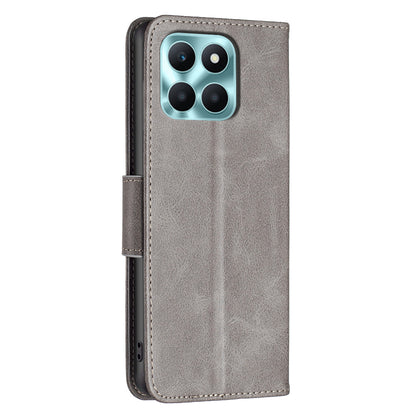 For Honor X6a 4G Case Textured PU Leather Stand Wallet Cell Phone Cover