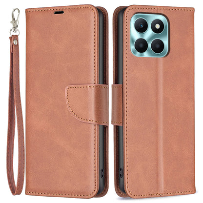 For Honor X6a 4G Case Textured PU Leather Stand Wallet Cell Phone Cover