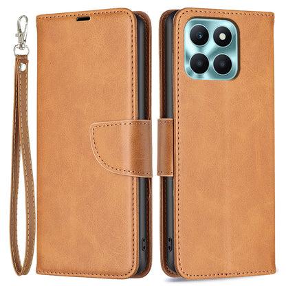 For Honor X6a 4G Case Textured PU Leather Stand Wallet Cell Phone Cover