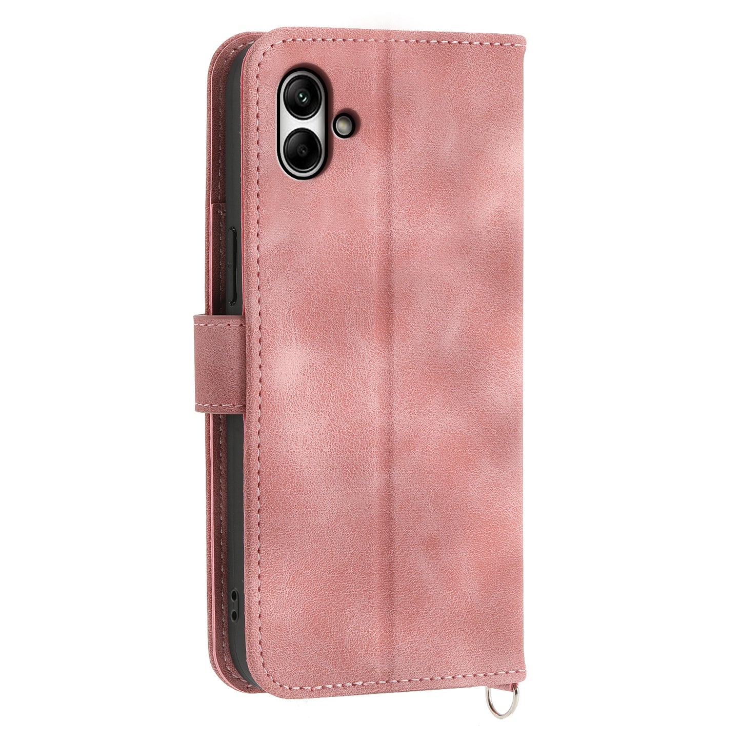 For Samsung Galaxy A05 4G Case PU Leather Flower Imprinted Phone Cover with 2 Straps