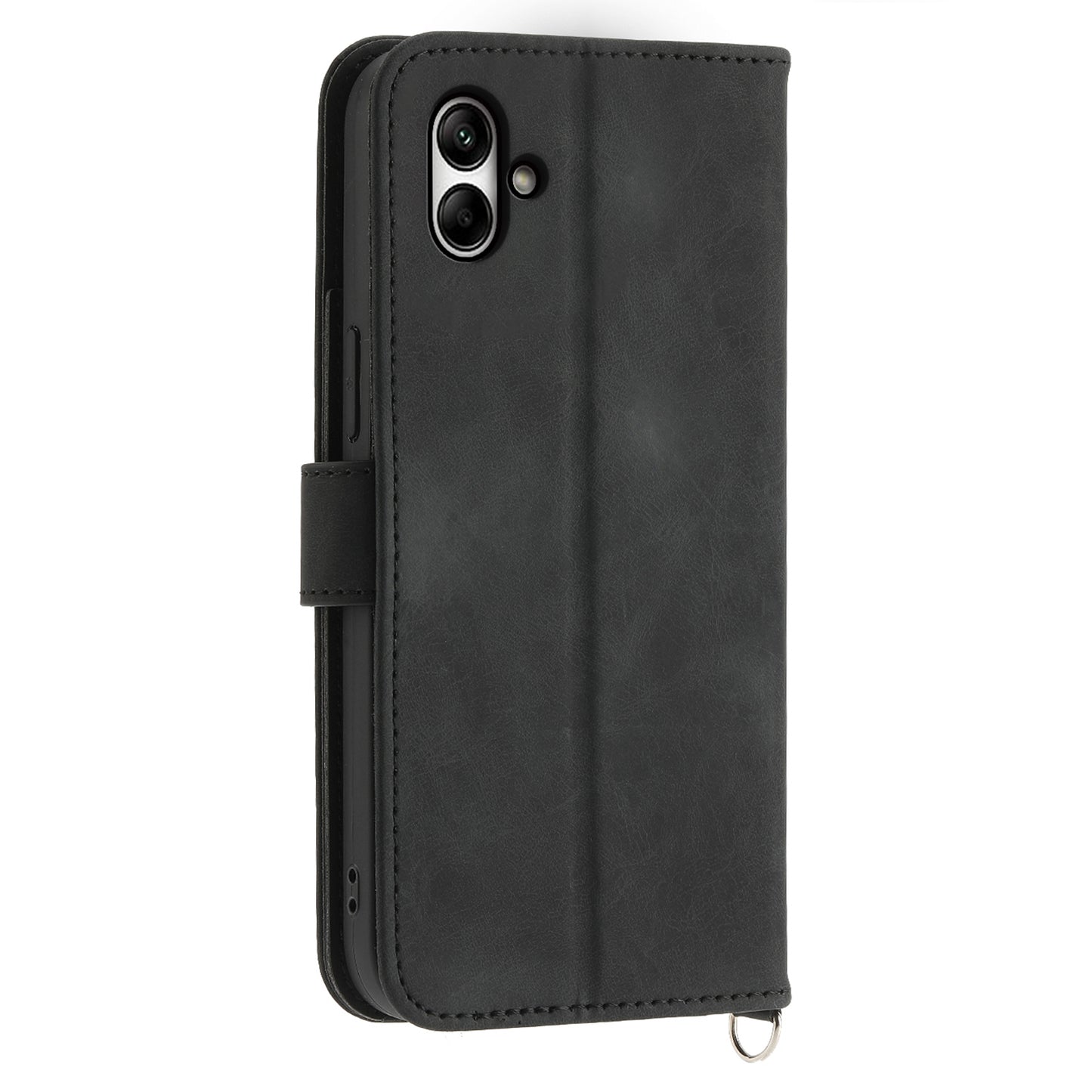 For Samsung Galaxy A05 4G Case PU Leather Flower Imprinted Phone Cover with 2 Straps