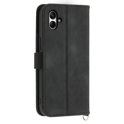 For Samsung Galaxy A05 4G Case PU Leather Flower Imprinted Phone Cover with 2 Straps
