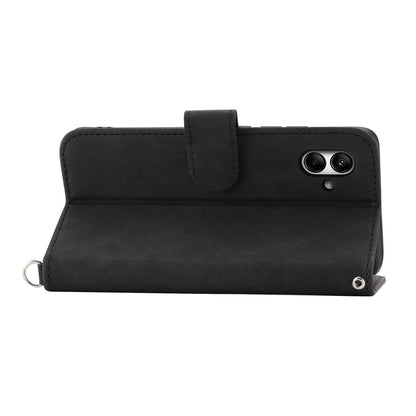 For Samsung Galaxy A05 4G Case PU Leather Flower Imprinted Phone Cover with 2 Straps